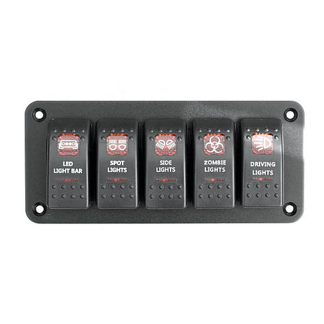 Панель перемикання на 5 кнопок, червоний LED 1 YuJ, фото 1