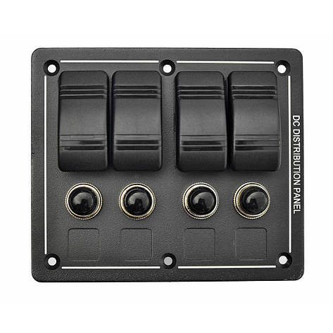 Панель на 4 перемикача автомат 86х102мм ROCKERS HF60-104B, фото 1