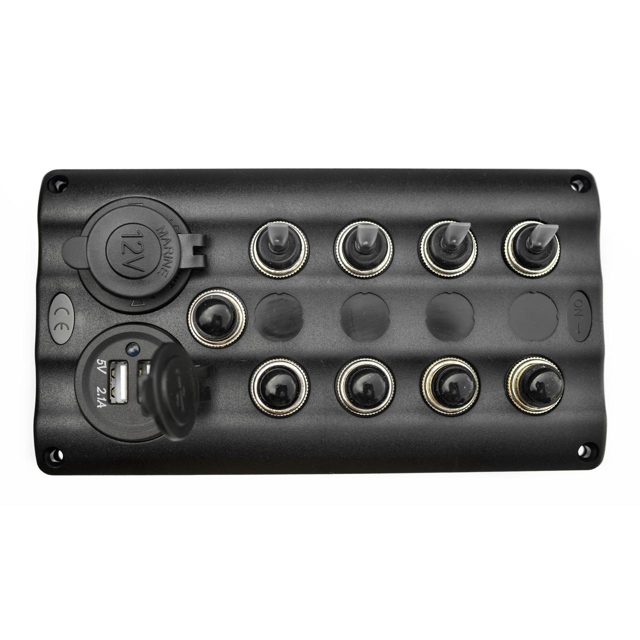Панель на 4 перемикача автомат + прикурювач і USB порт RYE HF60-046PN