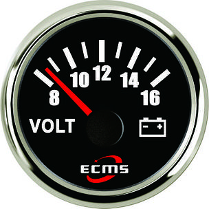 Вольтметр ECMS CMV2-BS-8-16 52мм чорний 801-00029 СЕРІЯ ЕКОНОМ, фото 1