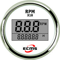 Цифровой тахометр со счетчиком моточасов ECMS (белый)