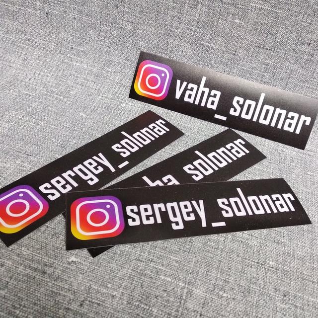 Наклейка Instagram з Вашим ніком (Чорний фон) Наклейка Инстаграм с вашим ником