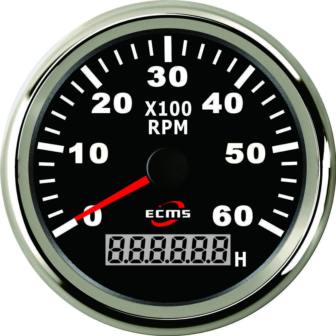Тахометр з лічильником мотогодин ECMS (чорний) 900-00014