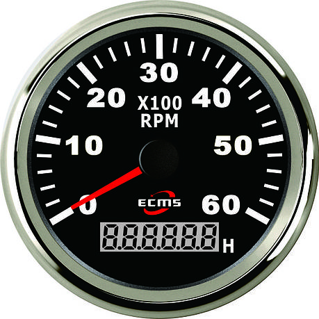 Тахометр з лічильником мотогодин ECMS (чорний) 900-00014, фото 1