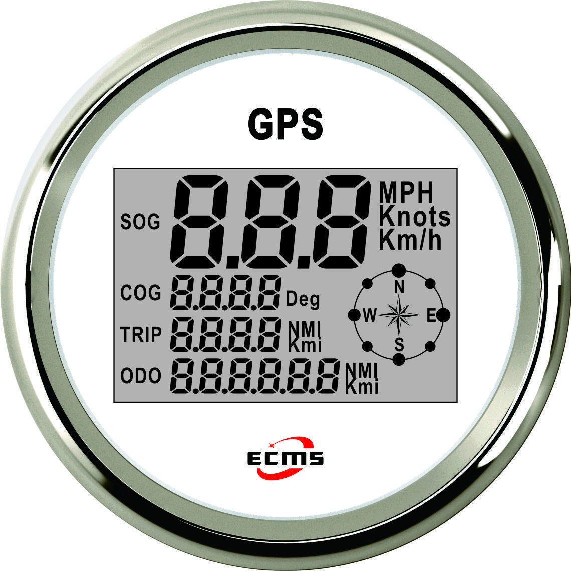 GPS спідометр мультиекран ECMS (білий) 900-00031