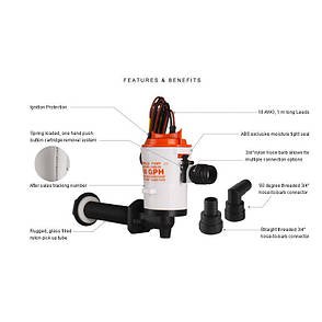 Аератор горизонт, 600GPH SFBP1-G600-05 SEAFLO, фото 3