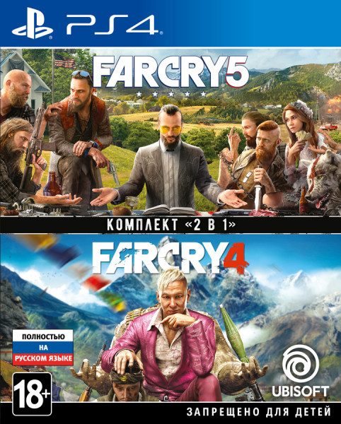 Комплект 2 в 1 з іграми Far Cry 4 + Far Cry 5, Playstation 4, (PS4), російська версія