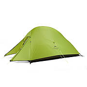 Двошарова, надлегка, 2-х місцевий намет з алюмінієвими дугами і силіконовим тентом, зелена,