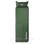 Широкий надувний килимок з подушкою Nature Hike ULTRALIGH TPU 185х60х2,5см, вага 1 кг, зелений