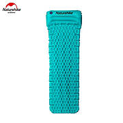 Одинарний надувний матрац з подушкою Nature Hike ULTRALIGH TPU 185x54x3см, Вага 460гр, синій