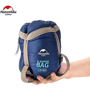 Спальний мішок Nature Hike MINI ULTRA LIGHT збільшений розмір 205х85см, вага 1 кг, 8-15 ℃ синій, фото 4