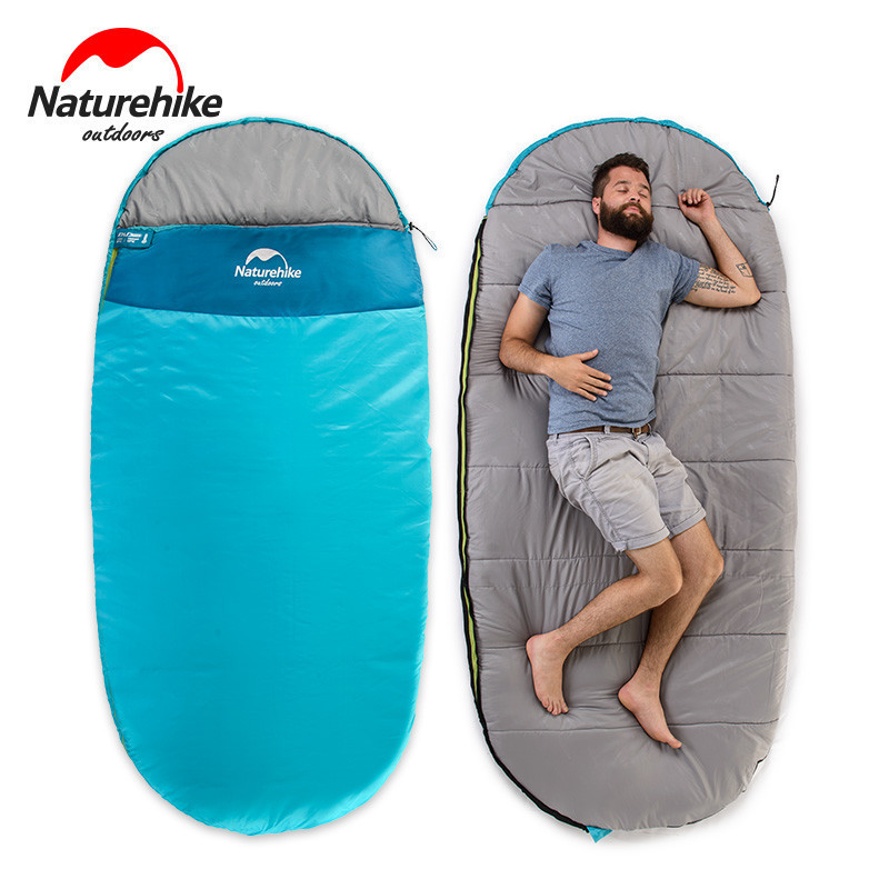 Спальний мішок Nature Hike PAD300 овальної форми (200 + 30) * 100см вага 1,9 кг, 5-10 ℃ синій