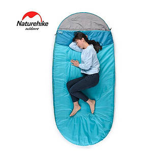 Спальний мішок Nature Hike PAD200 овальної форми (200 + 30) * 100см вага 1,6кг, 8-15С синій, фото 1