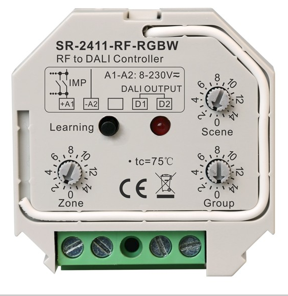 Конвертер радіосигналу SR-2411-RF-RGBW  для шини DALI  SUNRICHER 12187о