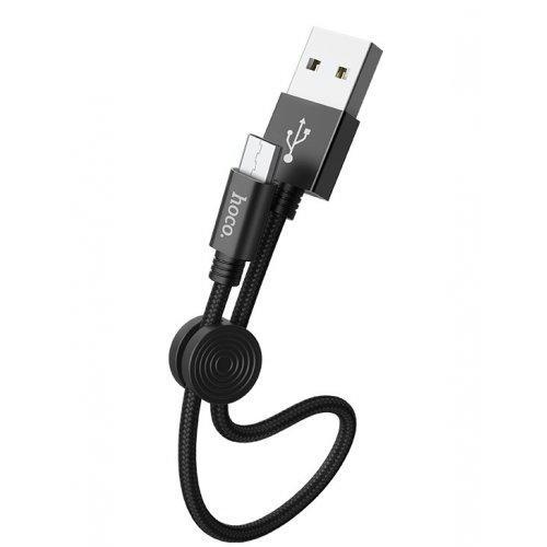 Кабель для зарядки 0.25 м MicroUSB Android Hoco Premium X35 25см |2.4 A| Чорний
