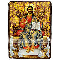 Икона Спаситель, Иисус Христос на престоле ,икона на дереве 130х170 мм