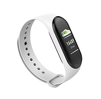 Умный фитнес браслет с пульсометром и тонометром Smart Bracelet Mi Band M3, смарт часы для спорта Белый