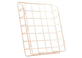 Лоток для паперів металевий горизонтальний на 1 відділення ООПТ рожеве золото