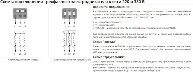 Схема подключения Трехфазного Электромотора АИР 132 М4
