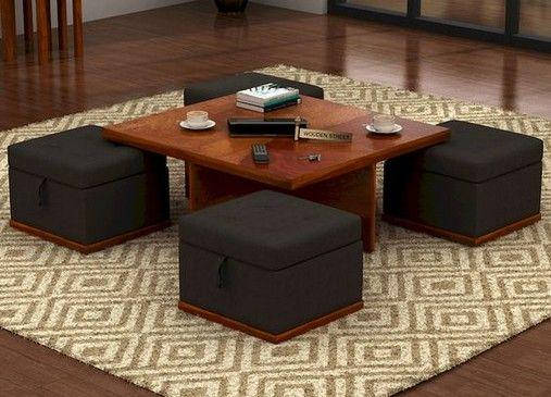 Комплект мягкой мебели "Суф", комплект деревянной мебели, мебель для гостиной, столик журнальный и пуфики, фото 2