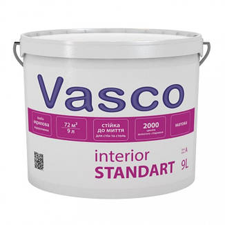 Vasco interior Standart акрилова фарба, стійка до миття 0,9 л, 2,7 л, 9 л, фото 2