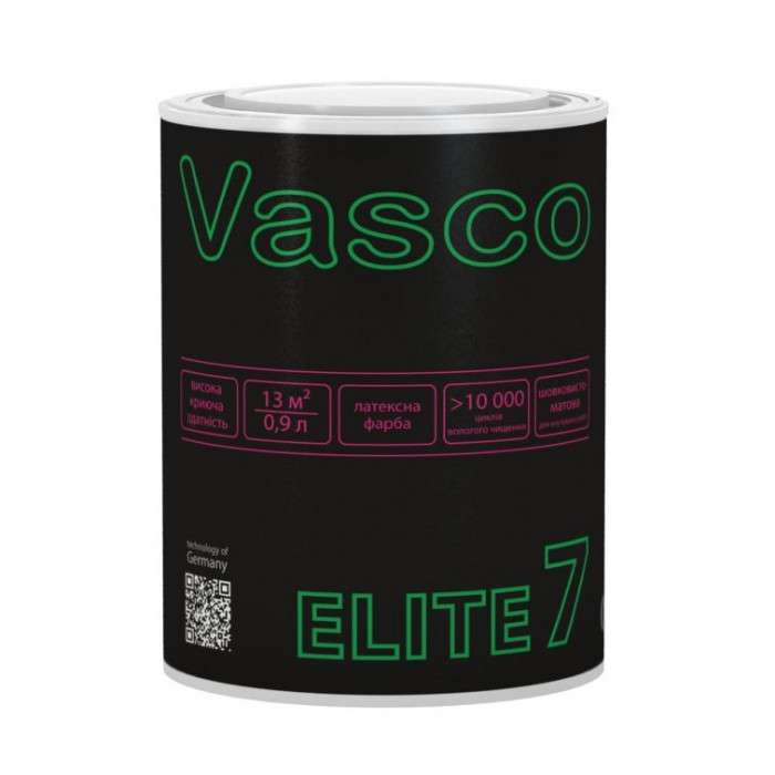 Vasco ELITE 7 латексная краска для стен моющаяся шелковисто-матовая 0 .