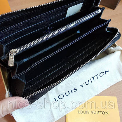 Гаманець шкіряний Louis Vuitton сіра шахматка на блискавці, фото 6