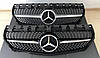 Решітка радіатора Mercedes CLA C117 (13-16) стиль Diamond AMG (чорний глянець), фото 5