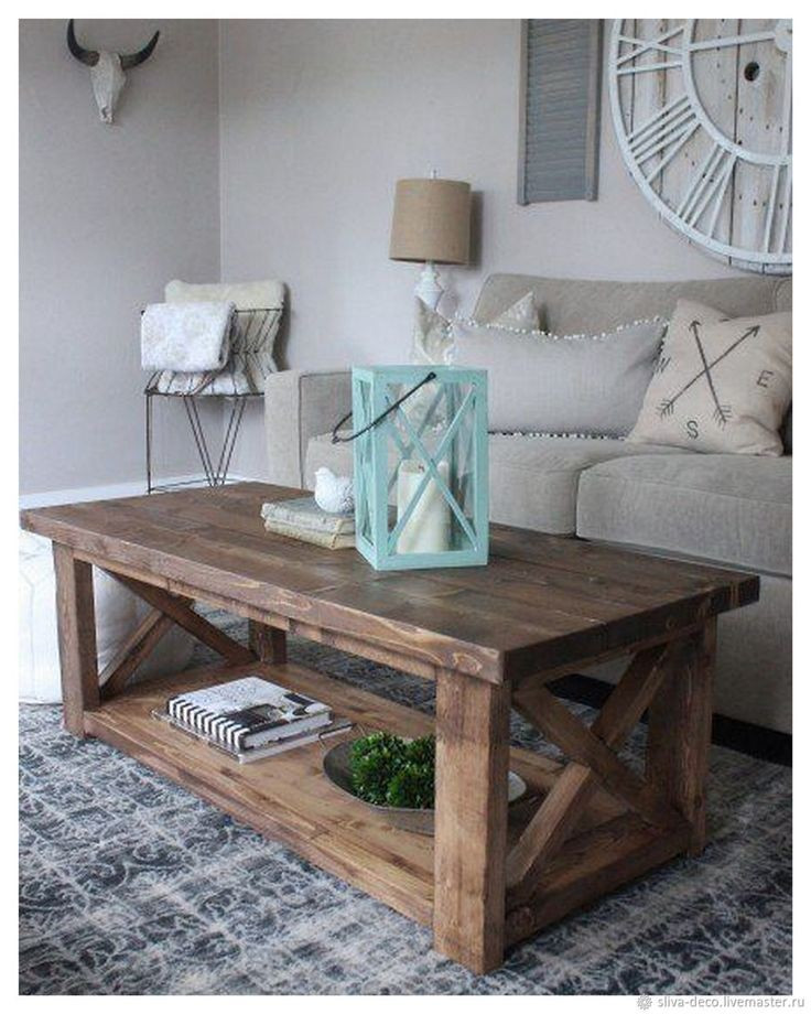 Журальний столик, із дерева, з нижньою полицею, розмір 1200х600х500 мм, фото 1