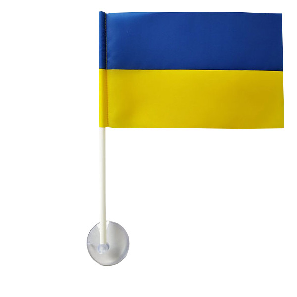 Прапор України 15х10 см на присоску в автомобіль, фото 1