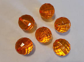 Бусини акрил "Велика куля" жовтогарячий 30 мм