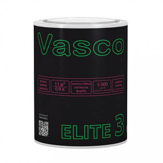 Vasco ELITE 3 зносостійка латексна фарба для стін і стель 0.9 л, 2,7л, 9 л, фото 2