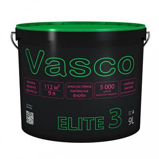 Vasco ELITE 3 зносостійка латексна фарба для стін і стель 0.9 л, 2,7л, 9 л, фото 2