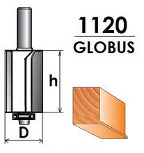 Фреза ГЛОБУС кромочна пряма для петель, з нижнім підшипником. Серія 1120. D20 h30 d8