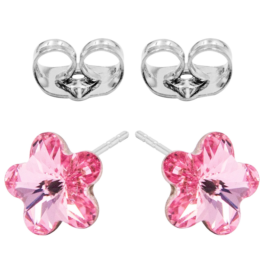 Сережки-цвяшки Swarovski Квітка-камень 0,6 см (без основи) срібло 925