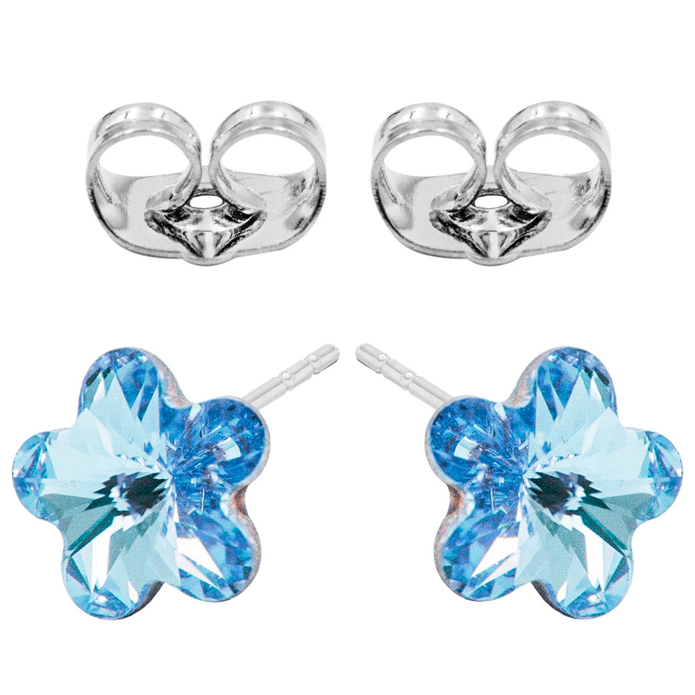 Сережки-цвяшки Swarovski Квітка-камень 0,6 см (без основи) срібло 925