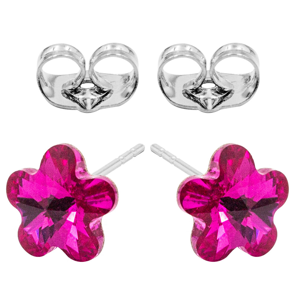 Сережки-цвяшки Swarovski Квітка-камень 0,6 см (без основи) срібло 925