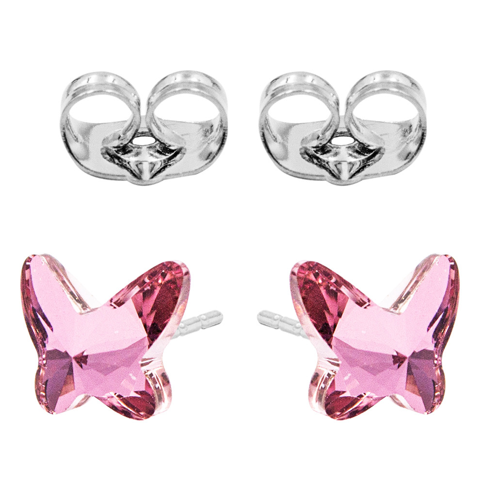 Сережки-цвяшки Swarovski Метелик срібло 925