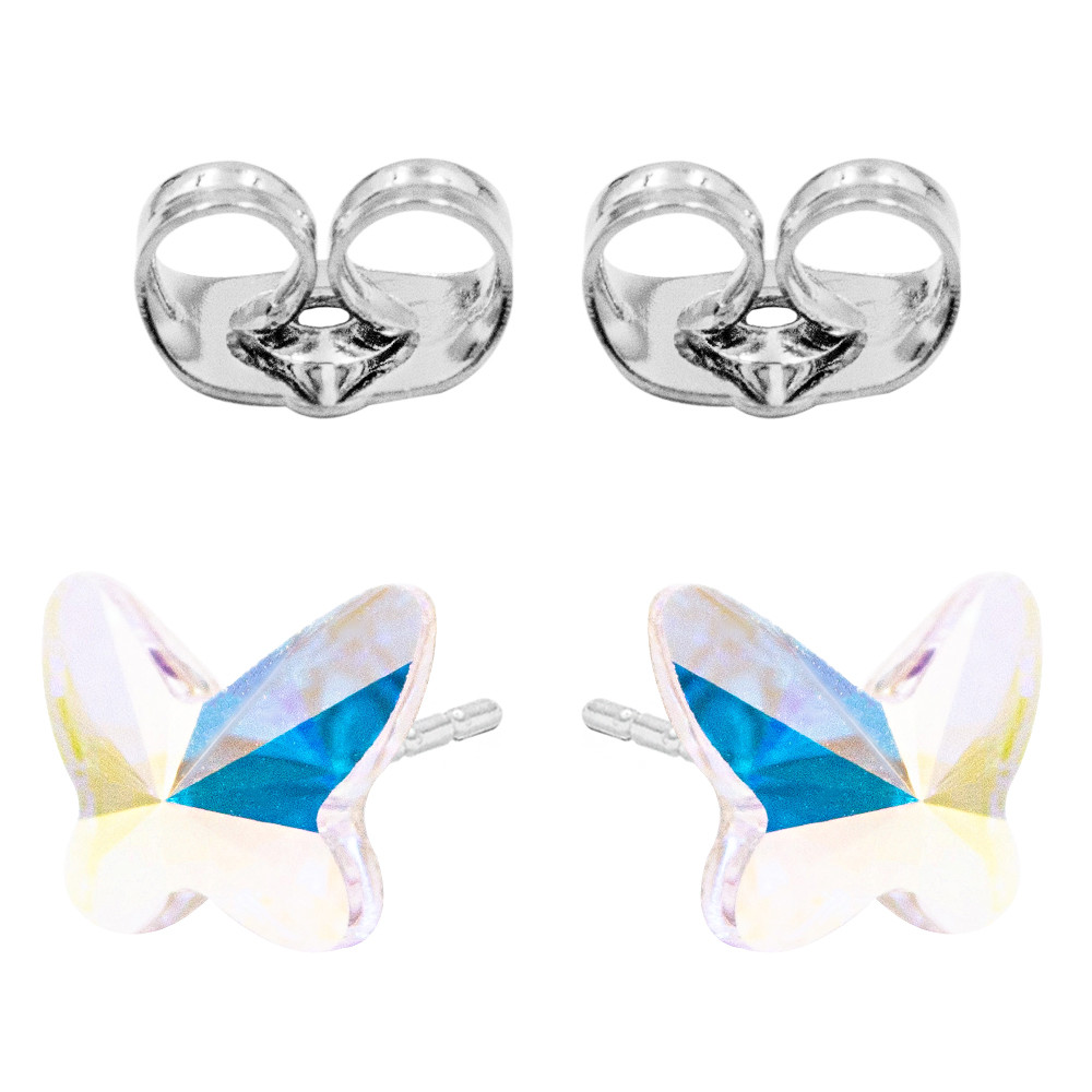 Сережки-цвяшки Swarovski Метелик срібло 925