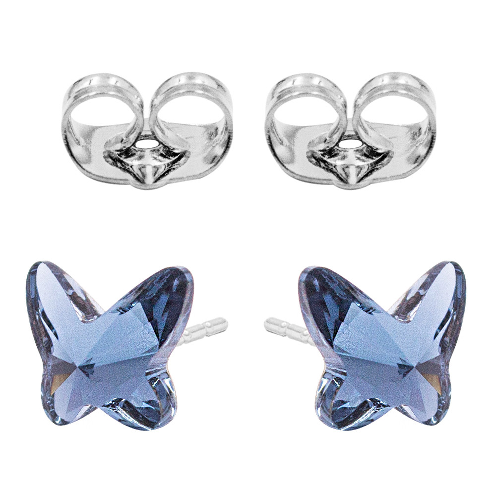 Сережки-цвяшки Swarovski Метелик срібло 925