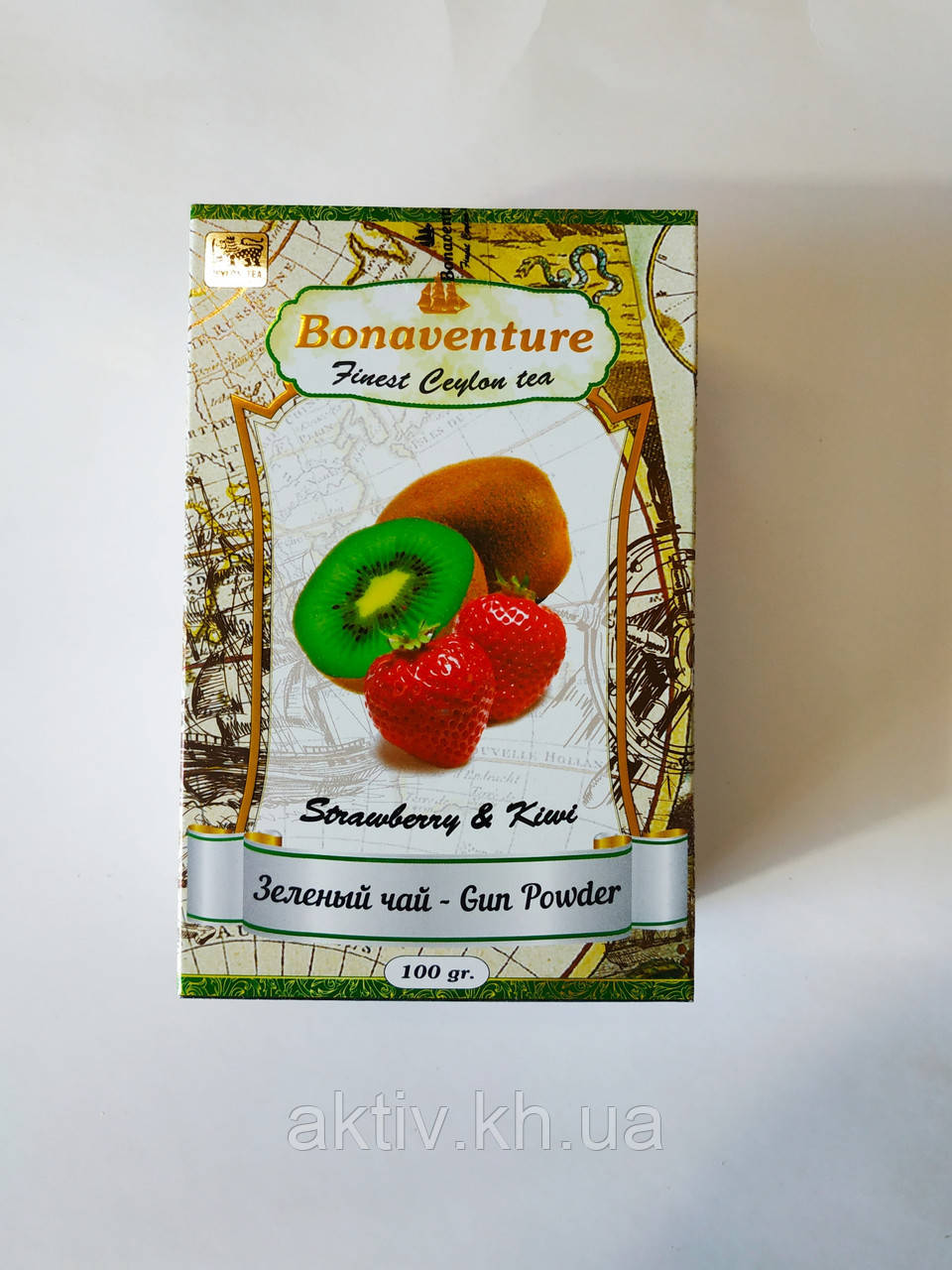 Чай зелений Bonaventure "Strawberry & Kiwi" Полуниця Ківі 100 грам