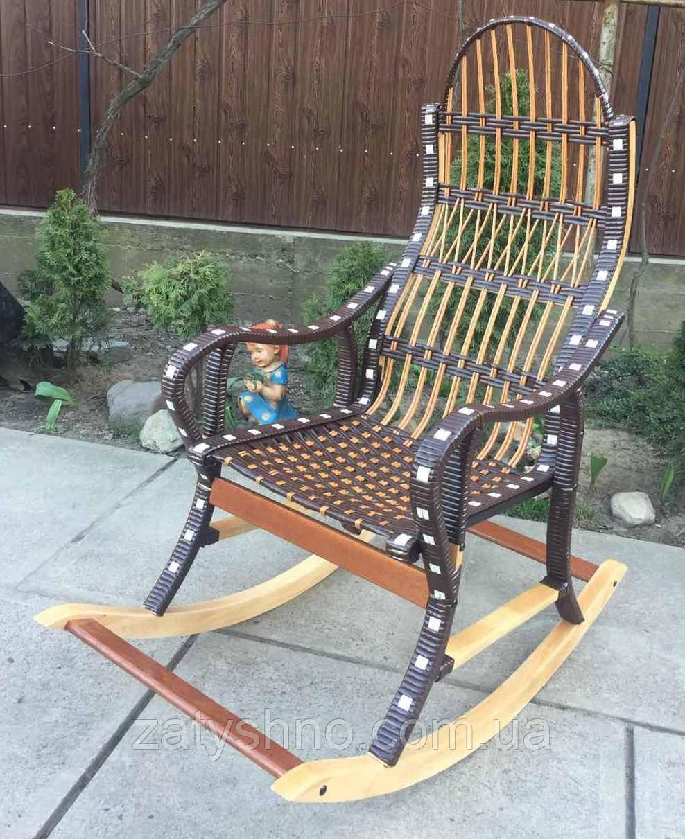 Качалка крісло чорна ⁇  крісло-гойдалка ротанг  ⁇  крісло гойдалка плетене з підставкою для ніг