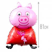 Фольгированный шар фигура Свинка пеппа, надувной шар для гелия 81 см Испания Flexmetal