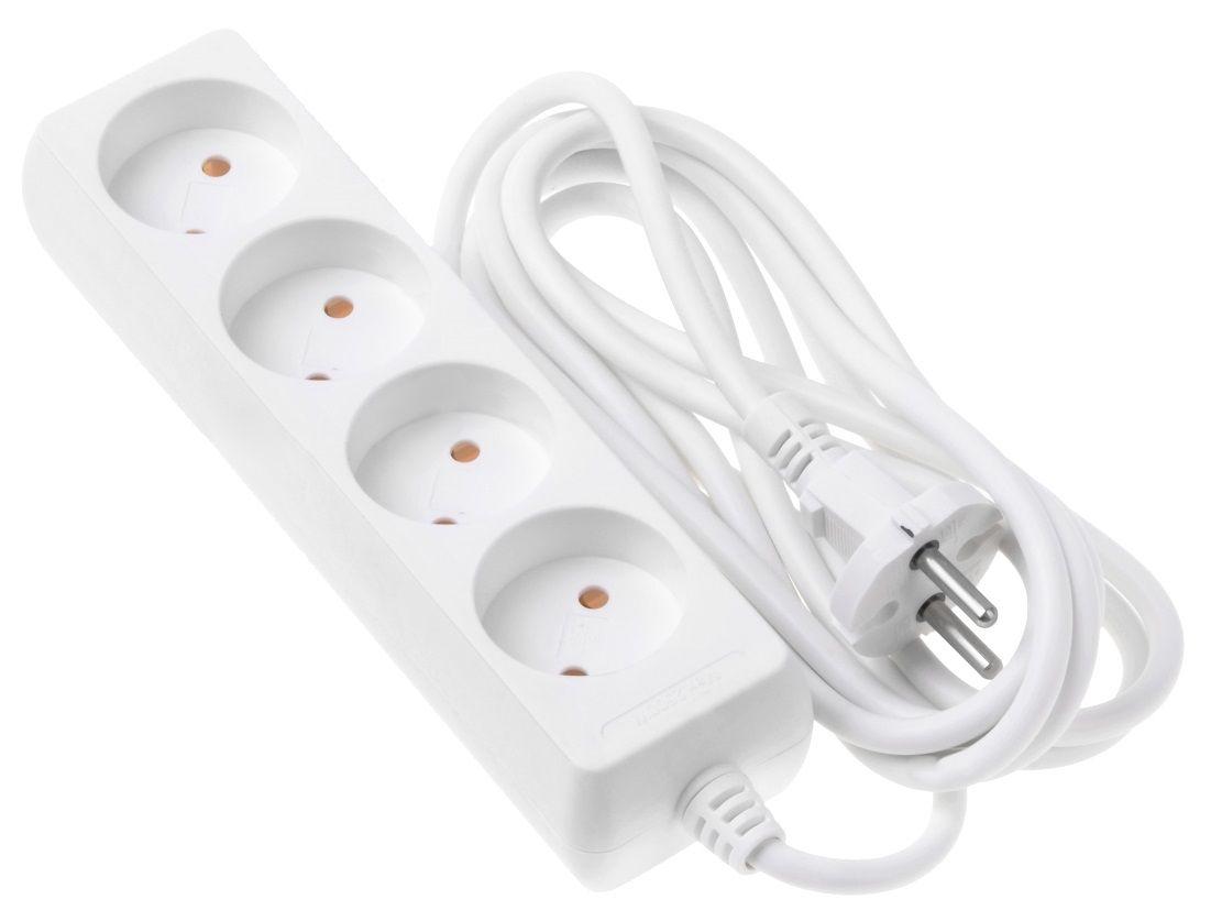 Подовжувач 4 гнізда 5м без заземлення з захистом E. NEXT e.es.4.5.b. (s042063)