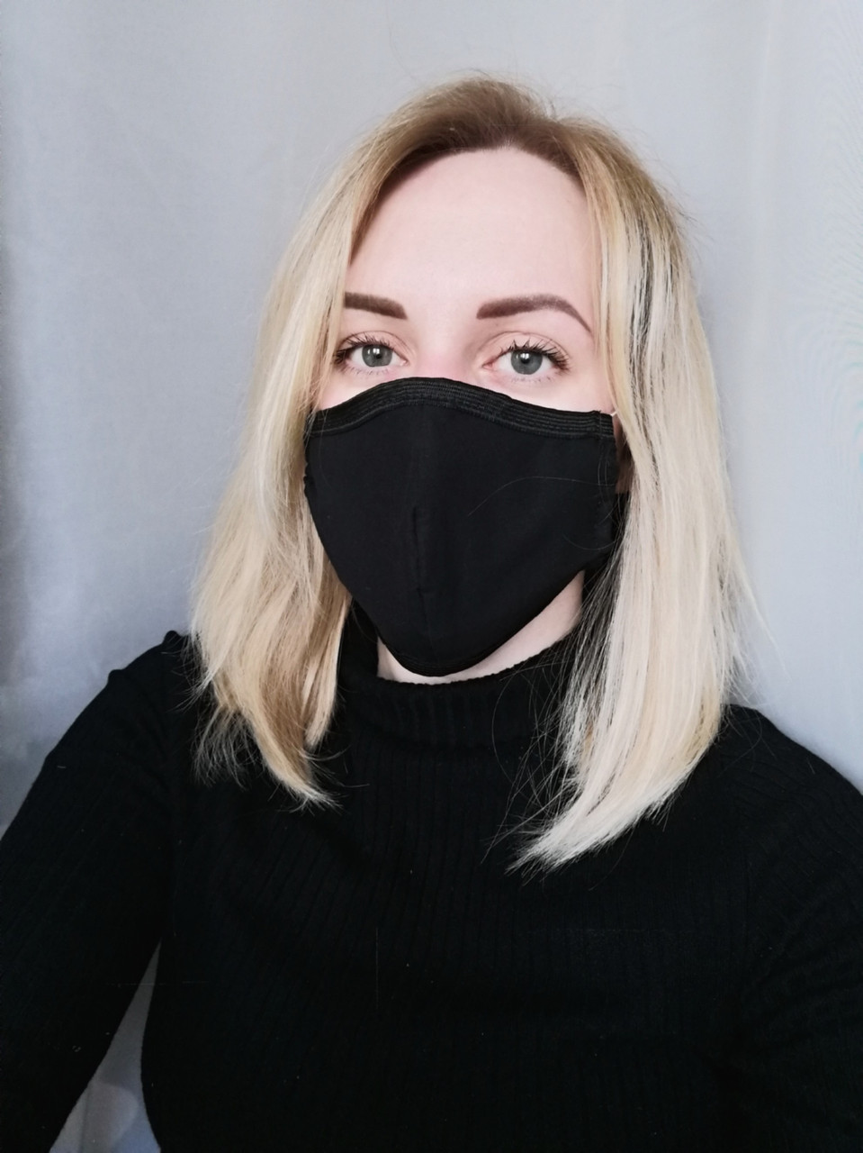 Маска захисна для обличчя чорна тришарова Atteks — 03703