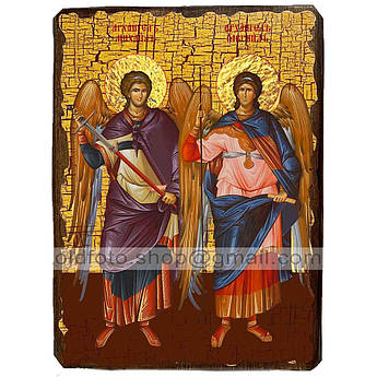 Ікона Архангели Михаїл і Гавриїл ,ікона на дереві 130х170 мм