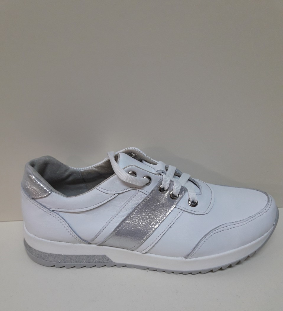 STTOPA Розміри 36-41. Кросівки шкіряні. 142-3641 Білі Срібні, фото 1