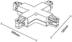 Х соединитель черный для овального шинопровода (трека), фото 2