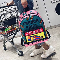 Рюкзак Міський Шкільний, Pop Art Кетчуп New 2020 рожевий, фото 3