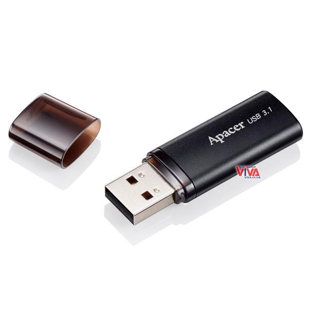 USB флешка Apacer AH25B 128GB USB 3.1 Black (AP128GAH25BB-1) - фото 4 - id-p1154720034